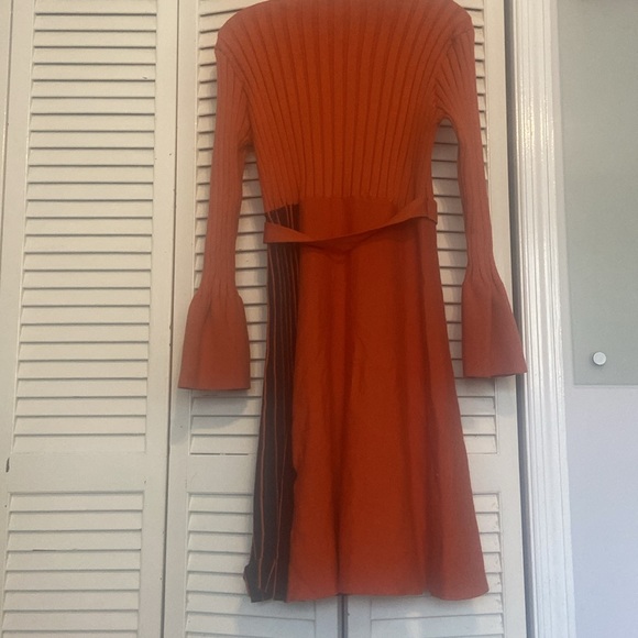 NWT Dahlia MacPhee Orange and Black Belted Dress (Size:Small) - Picture 10 of 12